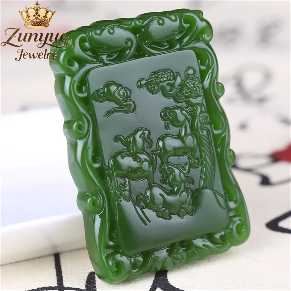 

Natural Hetian Jade Pendant With Three Sheep Bringing Good Fortune Luxury Quality Jewelry Fashion Jewelry Exquisite Charms Gift