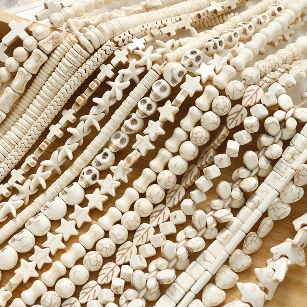 

1 set Skull Head Beads Bamboo Joint Shaped DIY Craft Supplies Jewelry Making Charm Accessories Halloween Decorations