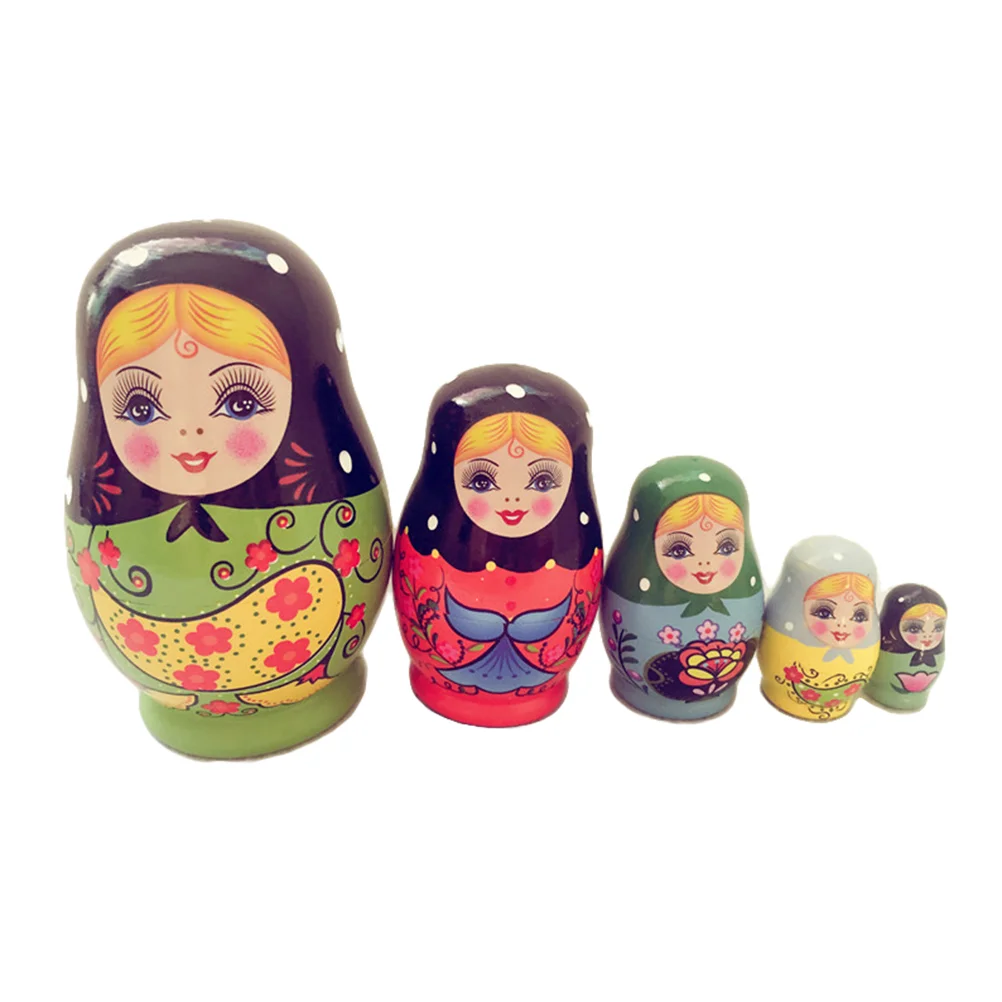 5 Pcs Toy Children’s Toys Russian Dolls Matryoshka Stack Stacking Nesting Nseting