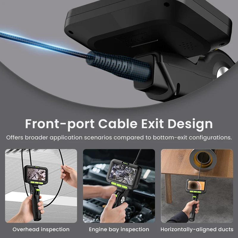 5'' Screen Two Way Articulating Endoscope 3.9MM 2-Way 360° Slide Rod Steering Rotation Camera Automotive Inspection Borescope