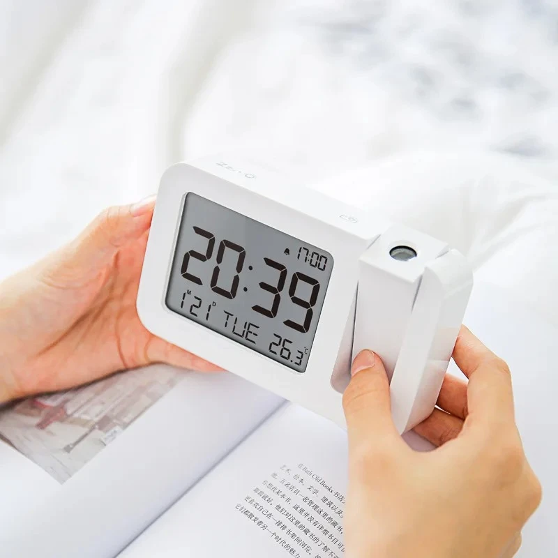 2025 Rechargeable LED Digital Projection Alarm Clock USB Charging Desktop Clock For Office Bedroom Bedside