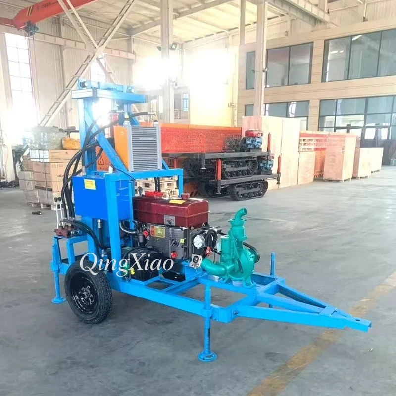 FOB Price Easy Operate Hydraulic Wheeled Water Well Drilling Rig Compact Body For Water Shallow Well Excavation Construction Job view 2