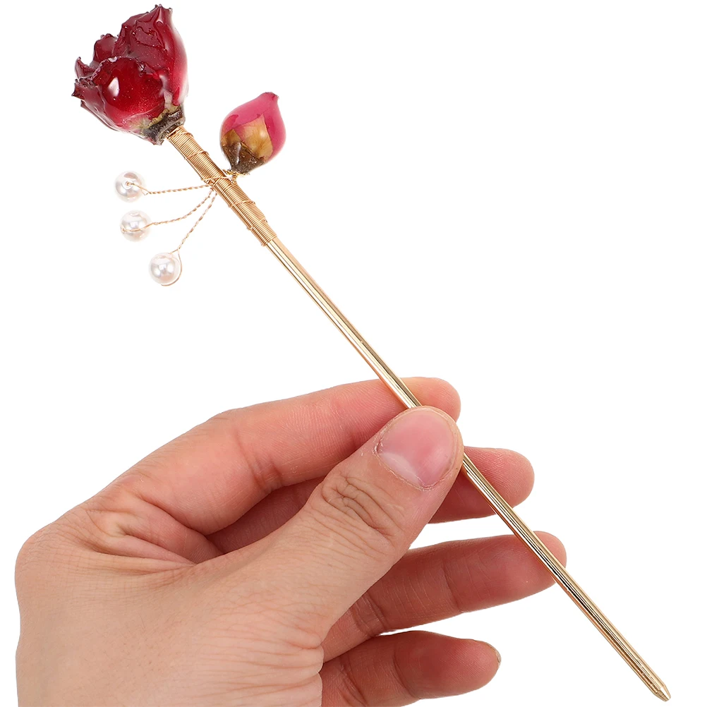 

2 шт., палочки для еды из искусственной розы, винтажные заколки для волос, женские ретро китайские аксессуары, элегантные длинные инструменты для укладки, традиционный костюм ханьфу