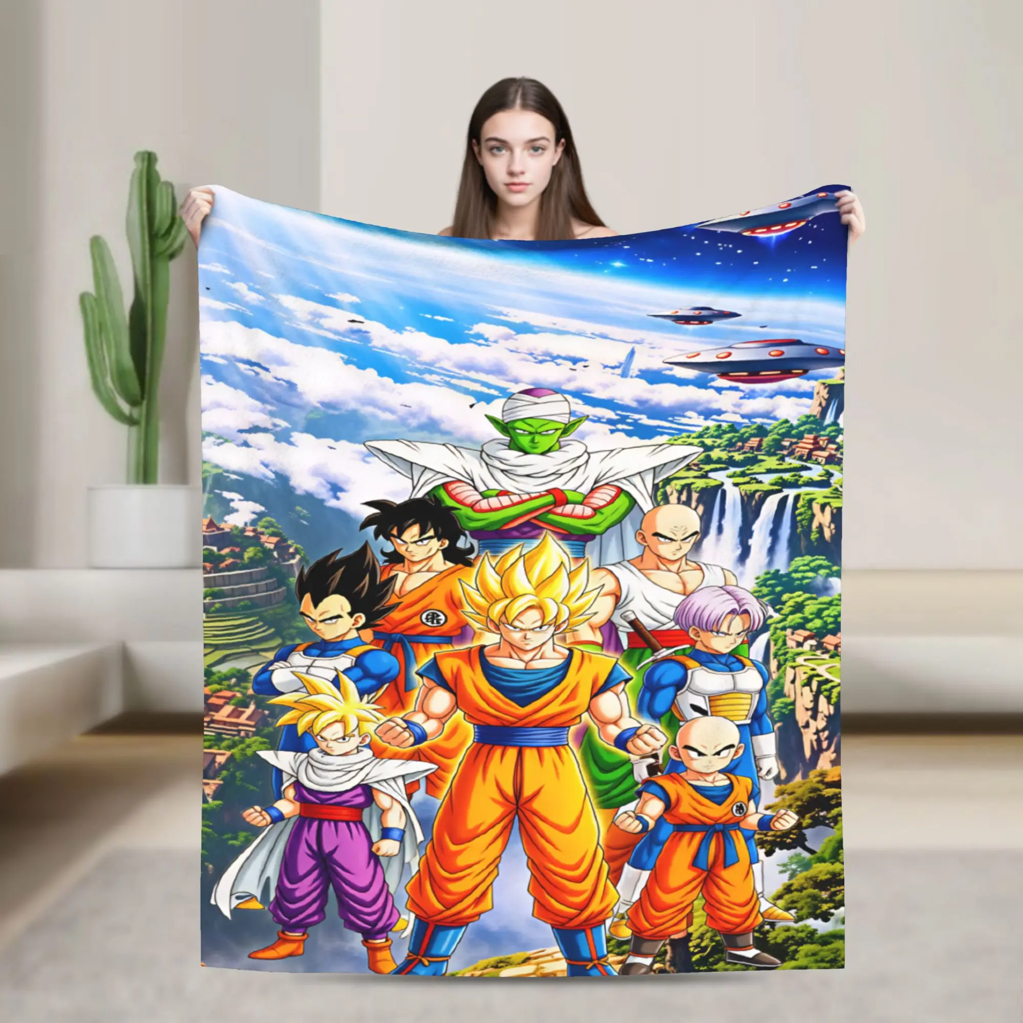 Anime D-Dragons B-Balls  Warm Blanket  Travel Office Plush Throw Blanket Pattern Living Room Flannel Bedspread Sofa Bed Cover