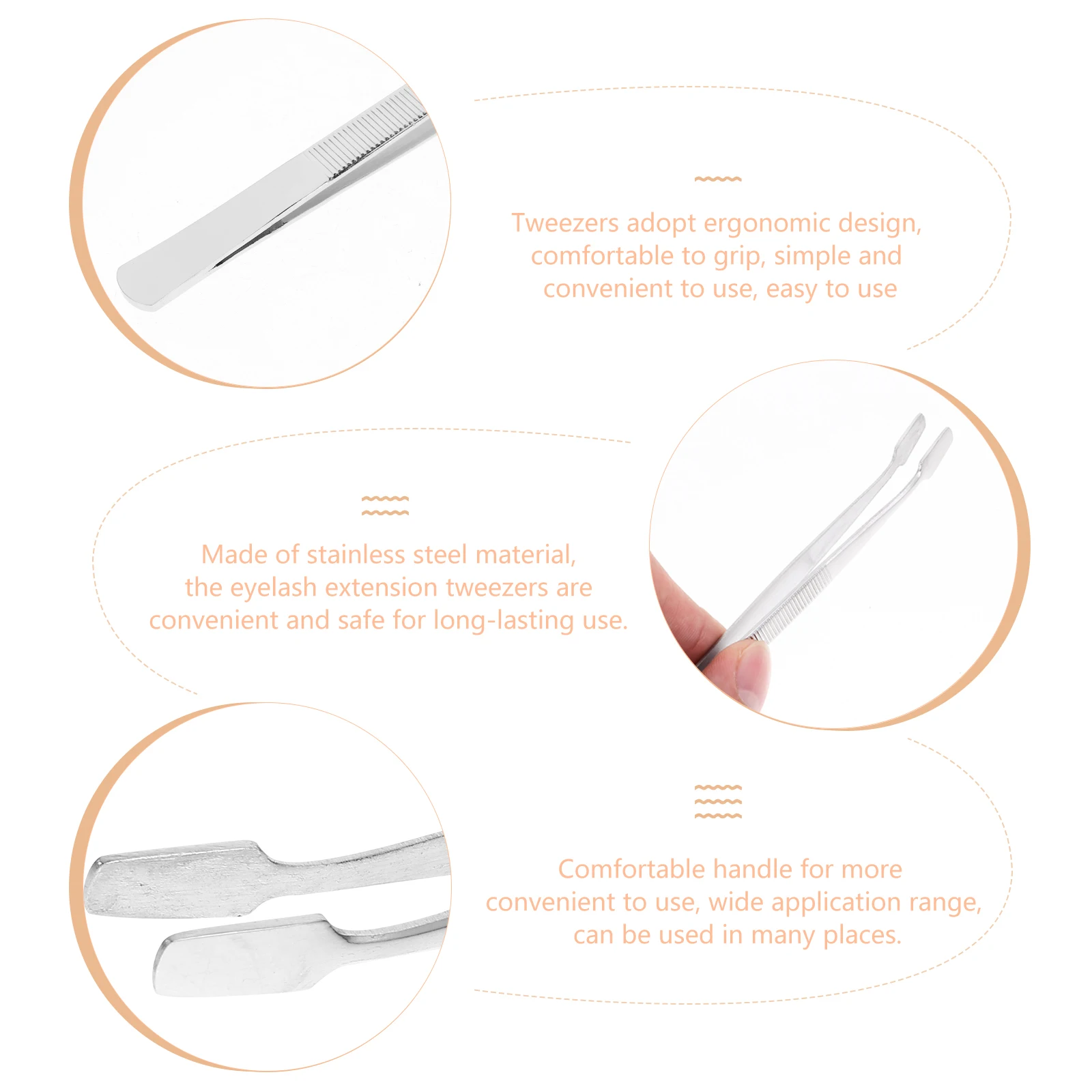 

6Pcs Duckbill Clip Stainless Steel Long Tweezers Flat Tip Craft Precision Tools for Jewelry Stamps Coin Hobby Sticker Tweezers