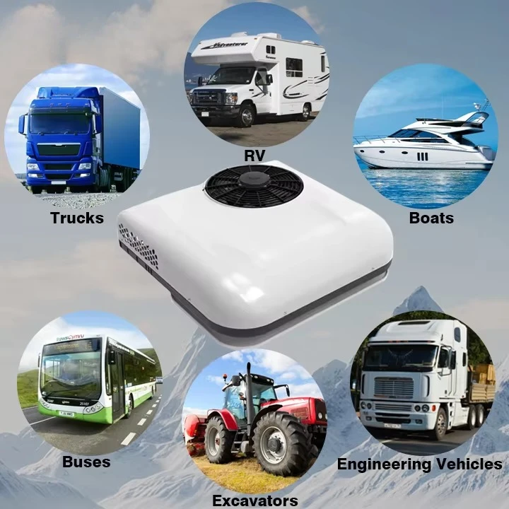 24 فولت اير Acondicionado Rv 12V مكيف هواء على السطح شاحنة وقوف السيارات مكيف الهواء لسيارة فان