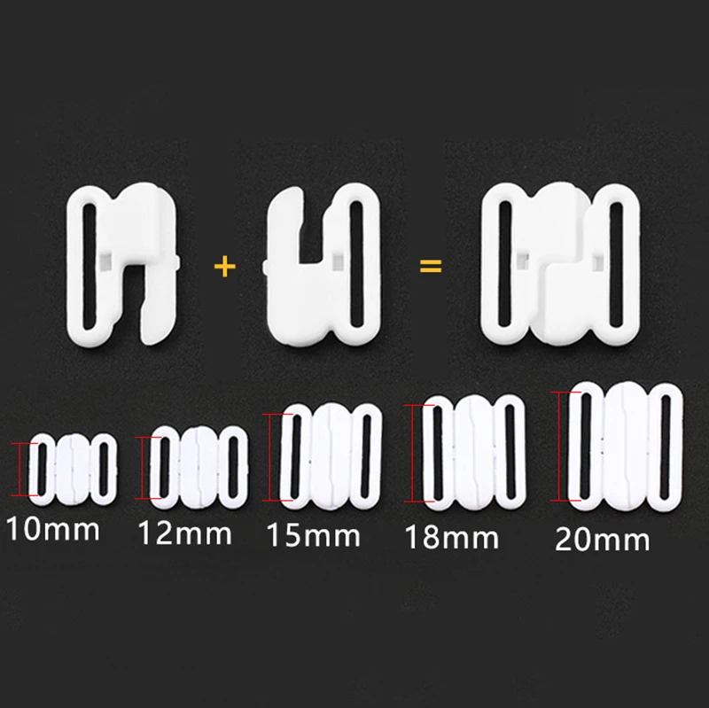 

10-50Pcs 10/12/15/20mm Plastic Bra Buckle Bikini Strap Clasp Underwear Front Button Closure Swimwear Hook DIY Sewing Accessories