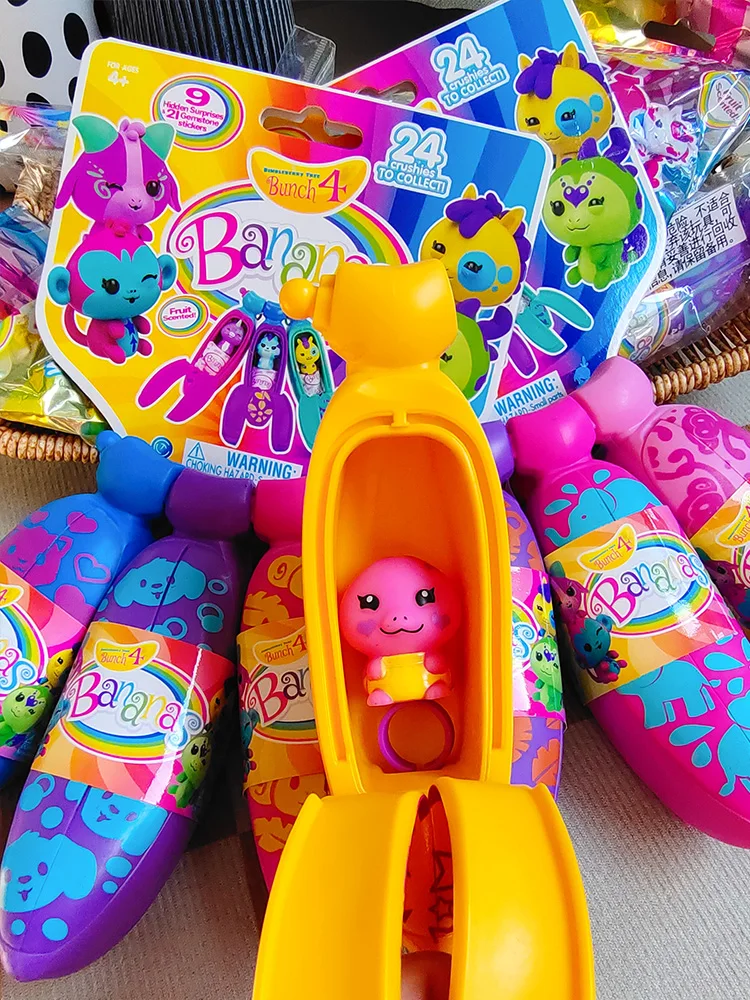 Genuine Surprise Banana Blind Box Animal Elves Banana Figures Toy Girl Fashion Doll Ring Pendant Model Collection  Girl Gifts view 4