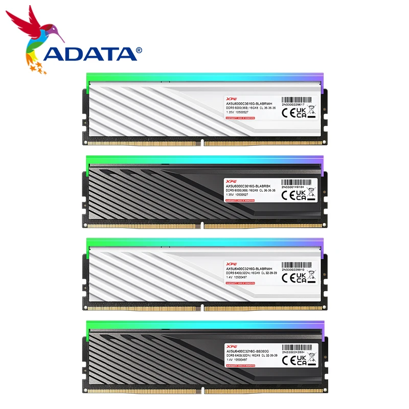 Imagem -06 - Adata-xpg Memória Ram Ddr5 Ram Lancer Blade Memória Rgb D300g Branco e Preto 16gb 32gb 6000mhz 6400mhz para Computador Desktop Original