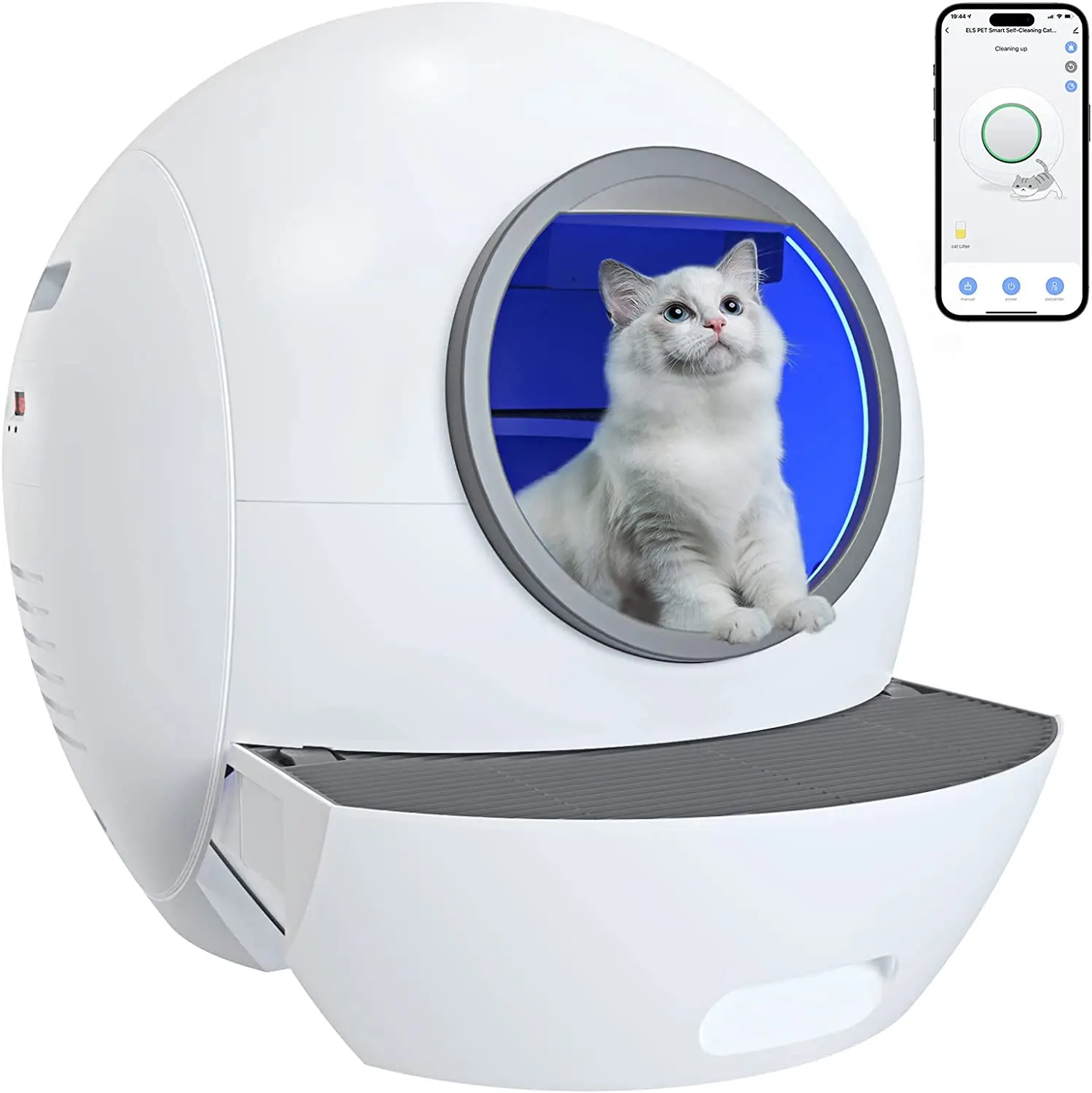 

Automatic Cat Litter Box Self Cleaning Wifi App Control Cat Litter Pad Basin 5L Cat Toilet Litter Box Arenero Gato Cerrado Pets