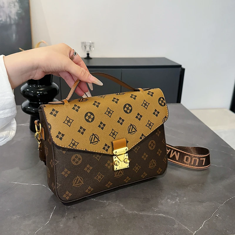 

PoElegant женская кожаная роскошная классическая модная сумка через плечо дизайнерская сумка через плечо для современной повседневной жизни