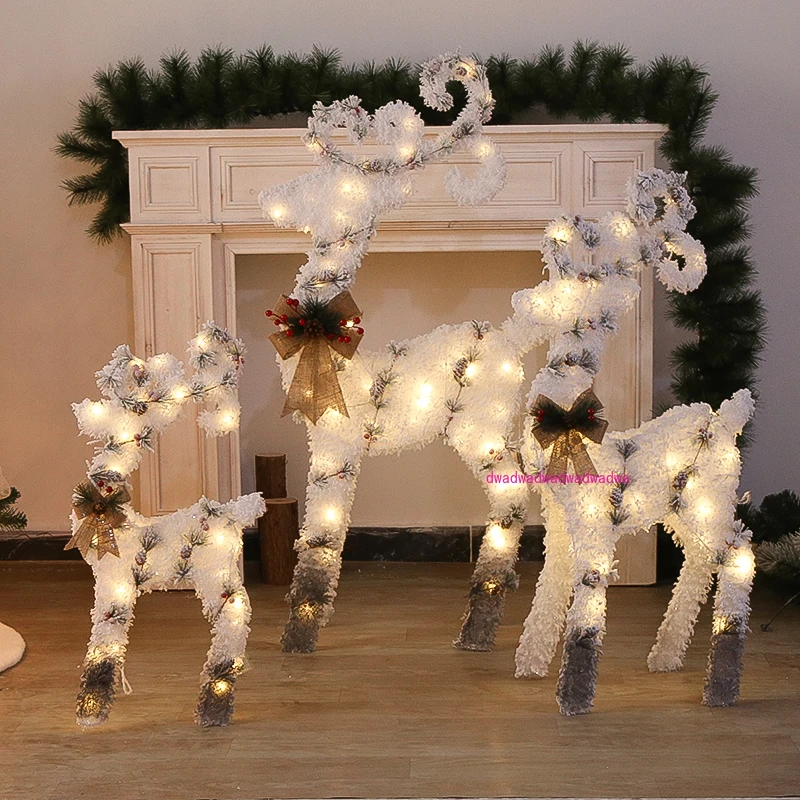 

Christmas decorations ornament luminous snowman elk Christmas tree shopping mall layout atmosphere window scene layout