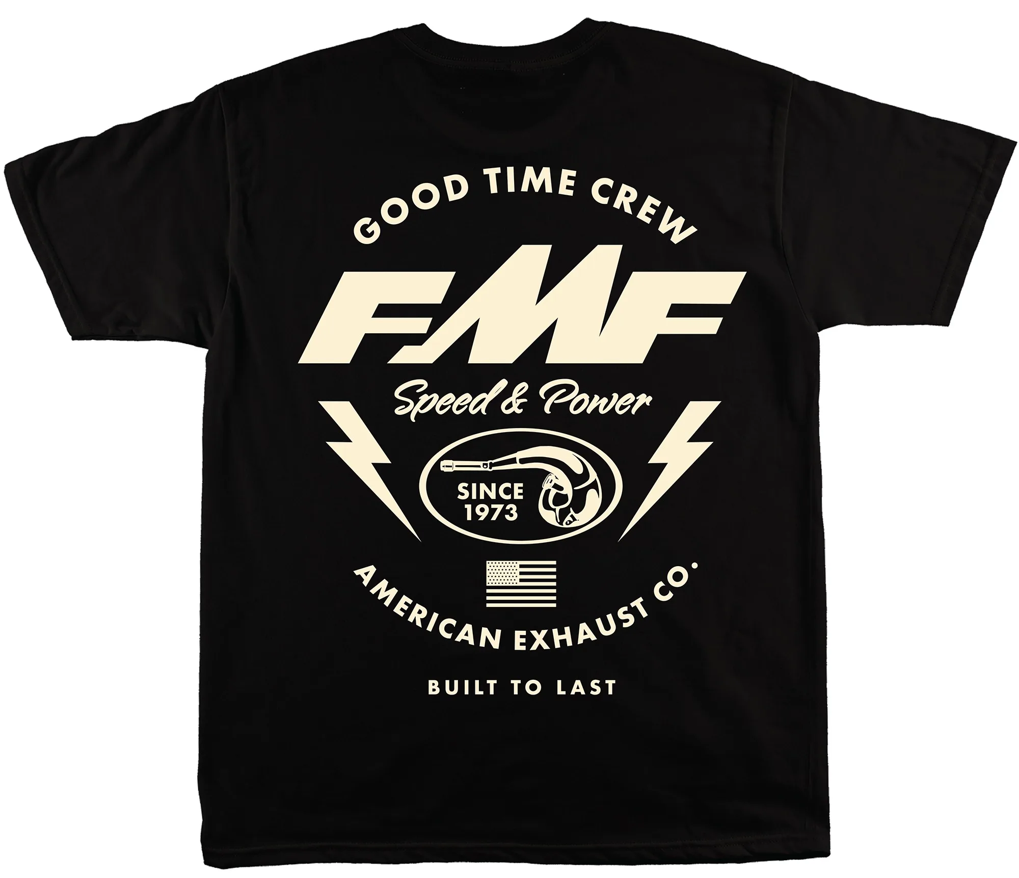 Klassisches Good Time Crew FMF Racing 1973 Offroad-Motorrad-Auspuff-Marken-Grafik-T-Shirt aus Baumwolle für Herren und Damen, Streetwear-T-Shirt – Detail 2
