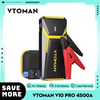 VTOMAN V10 PRO 4500A Car Jump Starter, with LED Lights, Type C Quick Charge, for 12V Vehicles, 24 Months Standby Time, Portable