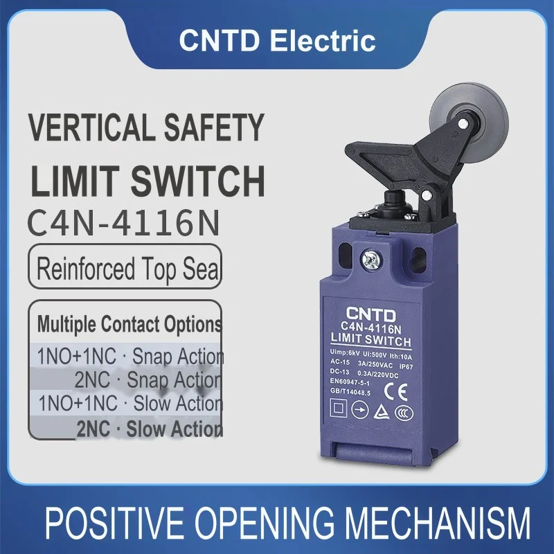 CNTD C4N-4116N Vertical Safety Limit Switch single side cantilever vertical ball Forced Break Actuator waterproof IP66