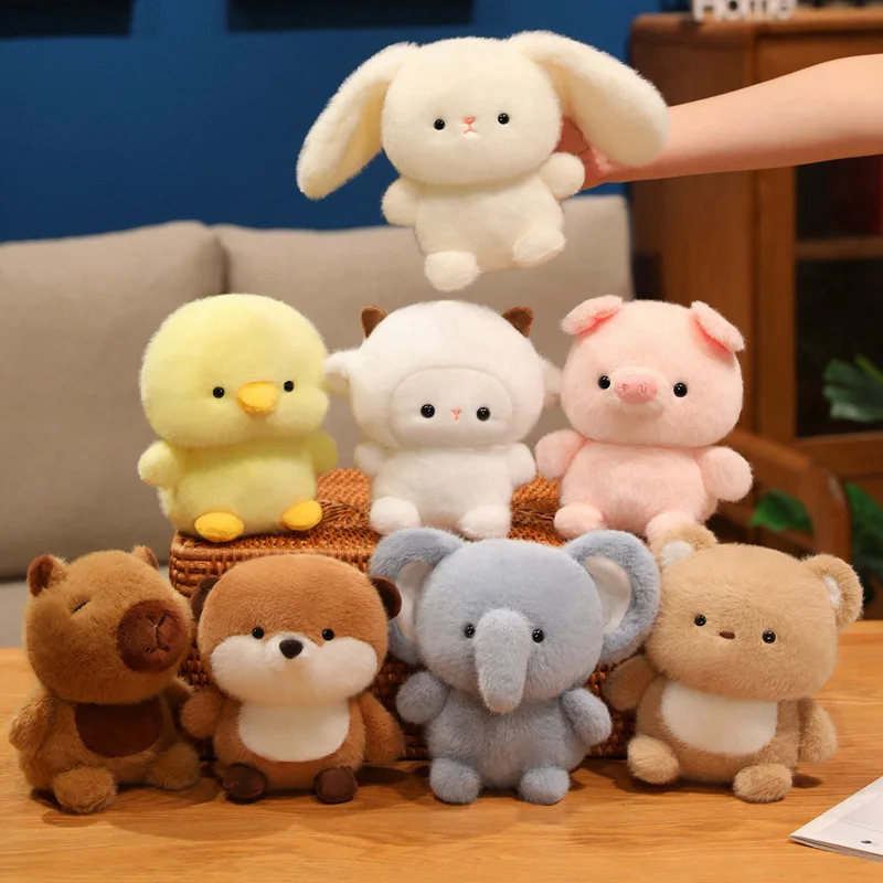 

1Pc 15CM Cute Rabbit Pig Yellow Duck Otter Capybara Bear Plush Dolls Stuffed Soft Mini Animal Toy Desk Decor Gift