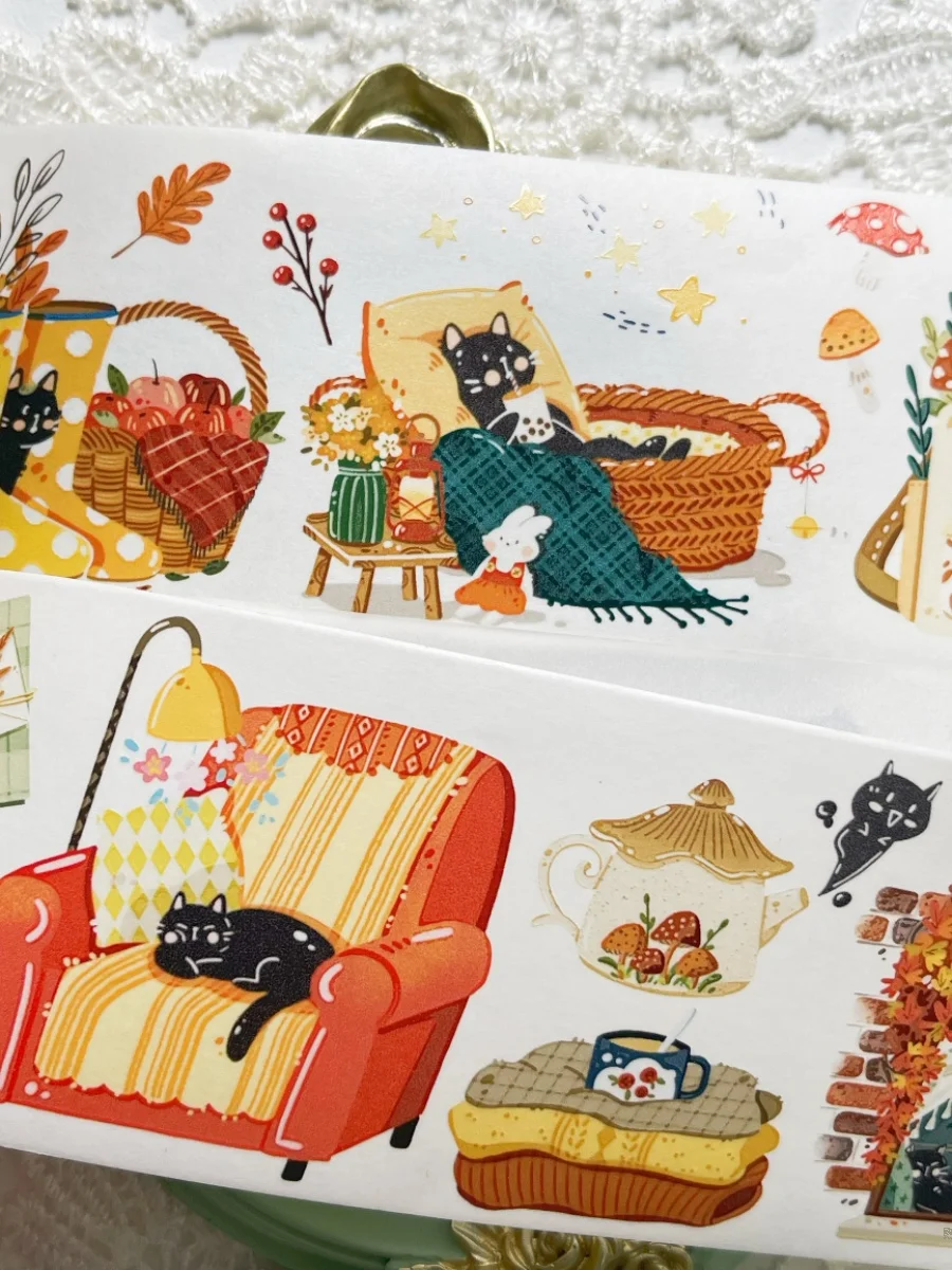 Autumn Small Elements Series Original Journal Decoration Masking Washi Tape and Paper PET Roll