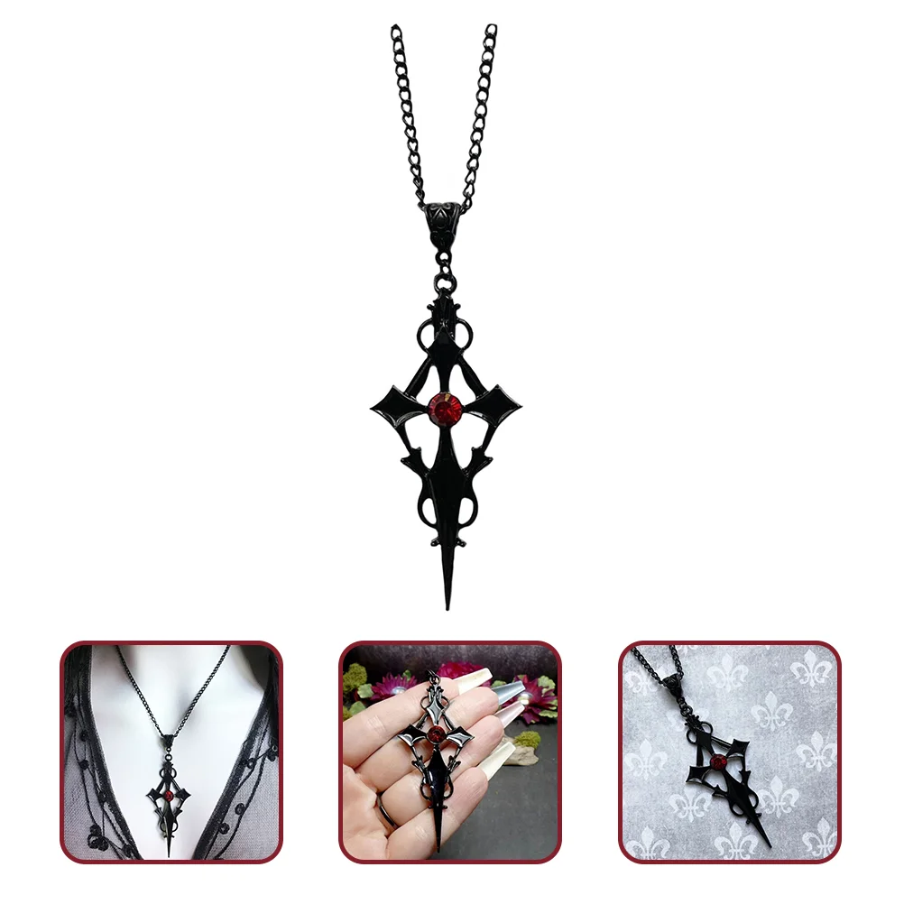 

Necklace Cross for Women Stuff Teens Retro Gothic Accessories Jewelry Decorative Vampire Miss