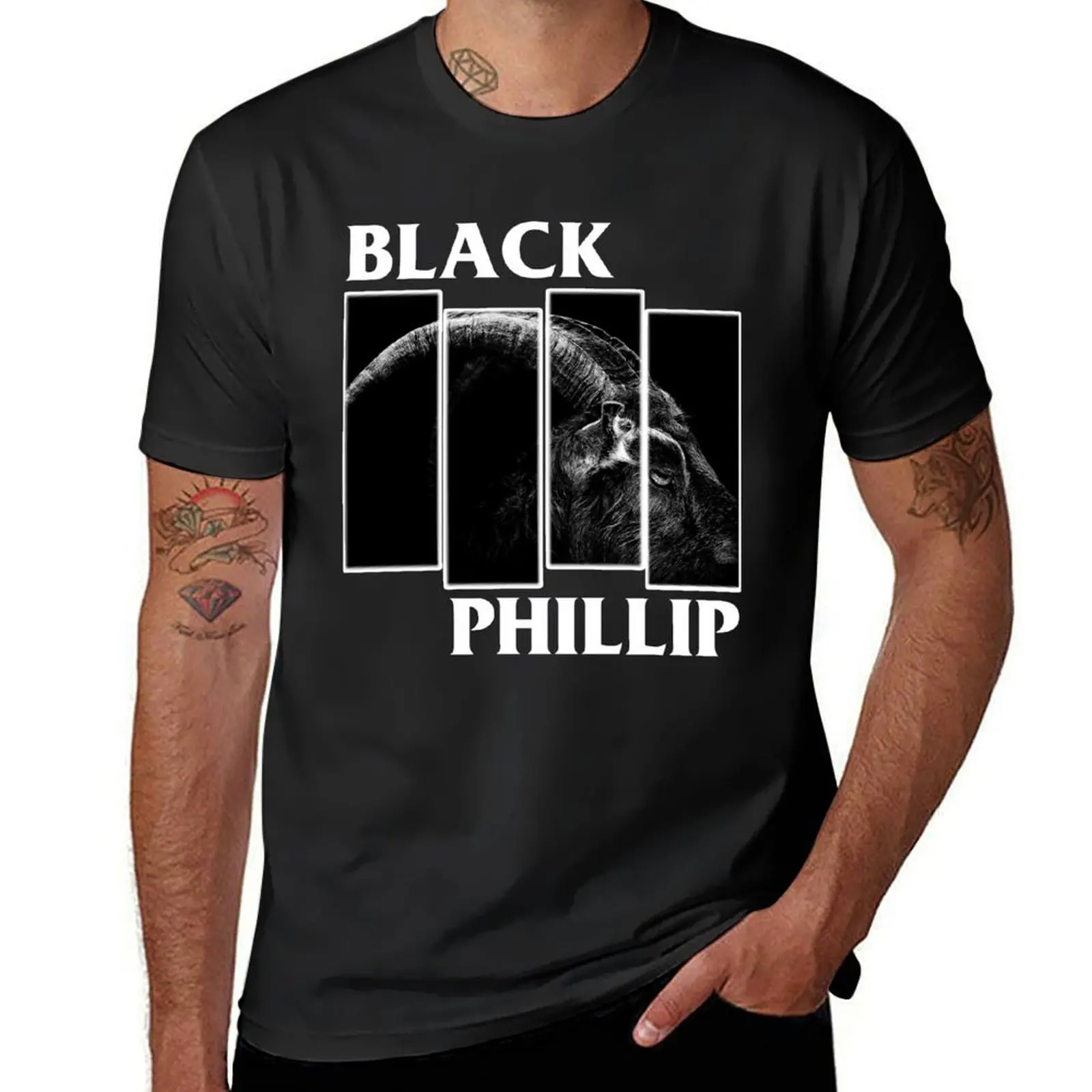 Black Phillip T-Shirt plus sizes sublime Aesthetic clothing mens funny t shirts