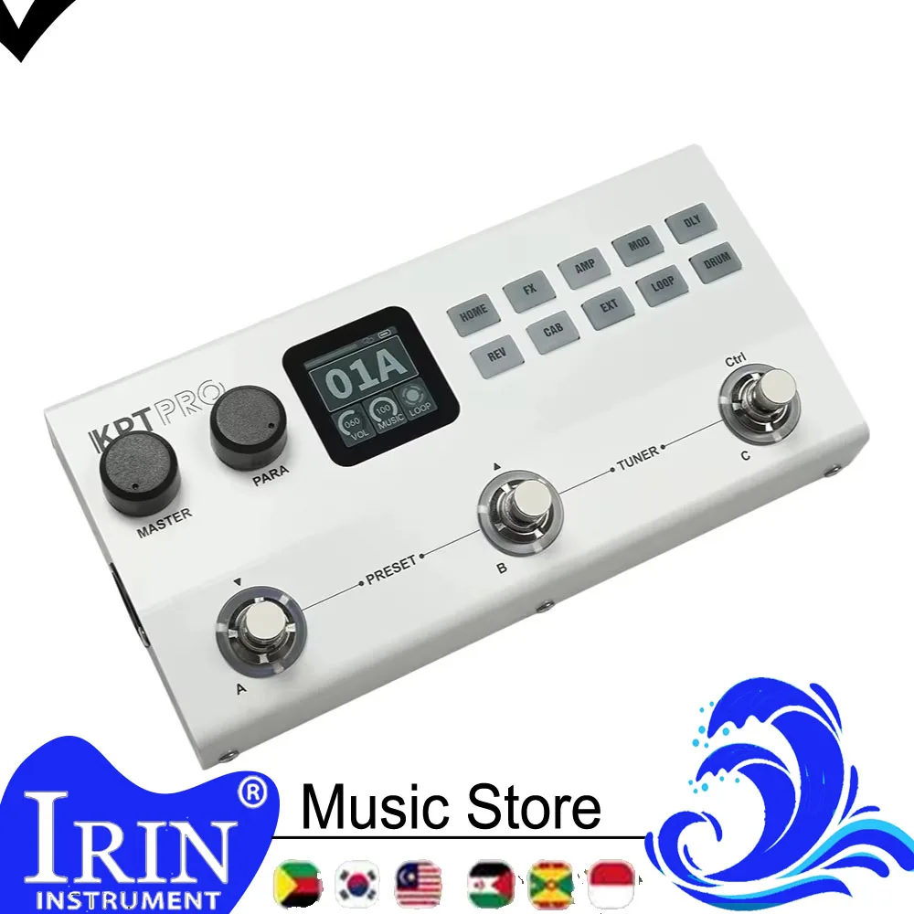 M-VAVE KPT PRO Professional Effects Processor for Guitar & Bass with Drum Machine XLR Output and Bluetooth Function Effect Pedal