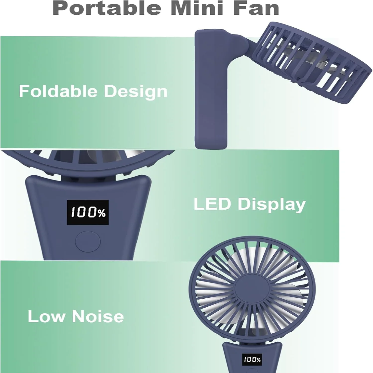 Mini Portable Fan, Powerful  Fan, 2.5Hrs Working Time,  Speeds Strong Wind, 90° Ajustable Fan for Indoor Outdoor