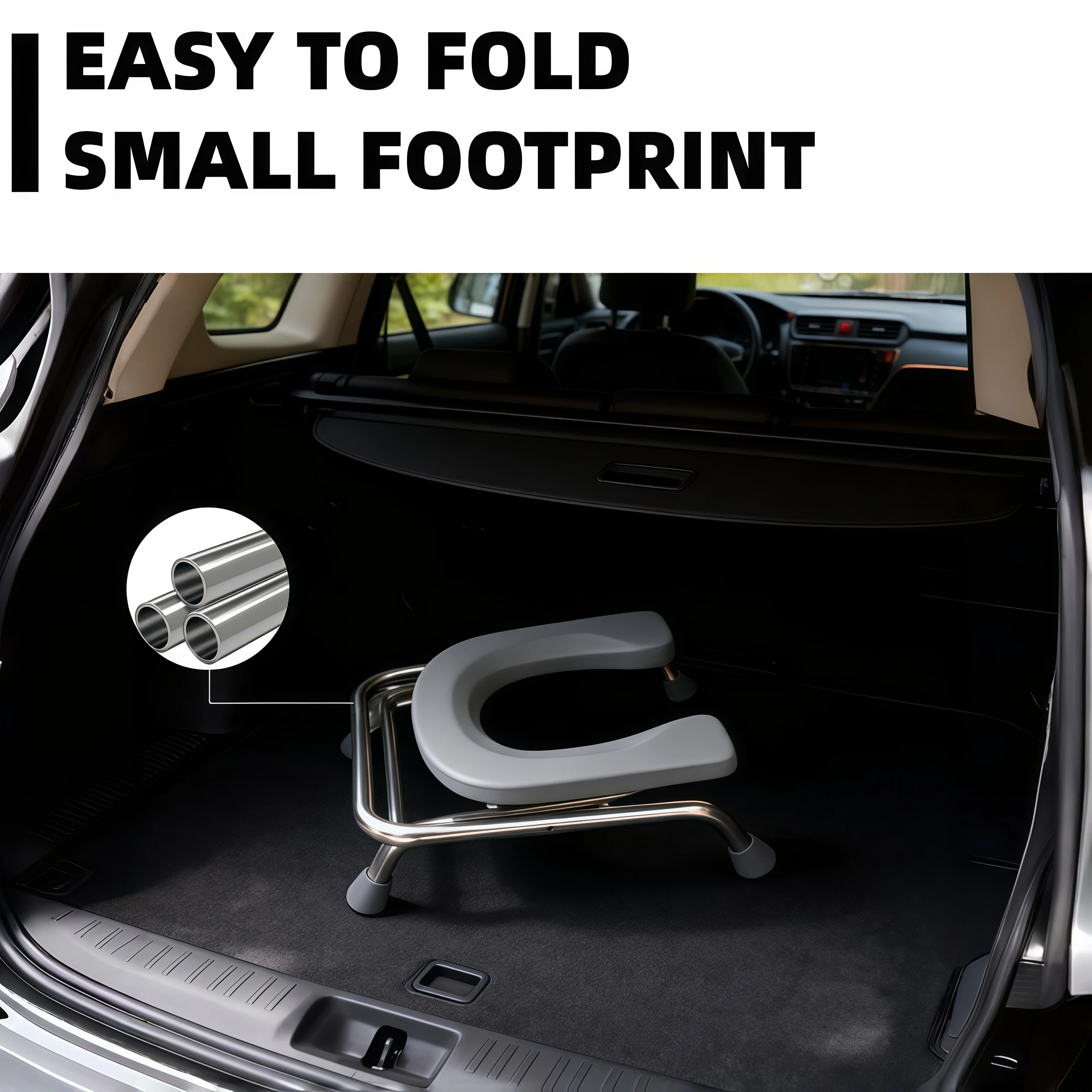 La silla del inodoro se puede utilizar al aire libre e al interior, inodoro temporal multiusos, silla de ducha, a prueba de herrumbre y multifuncional