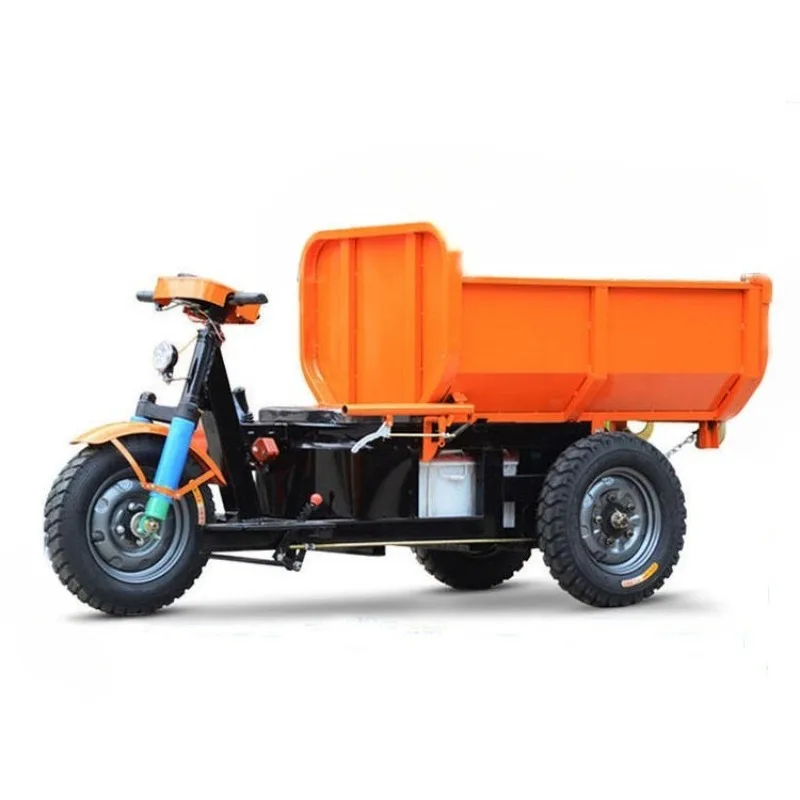 2 Ton Electric Hand Dump Tricycle  Heavy Duty Hand Dump Truck for Construction and Agriculture (Sand/Brick/Concrete