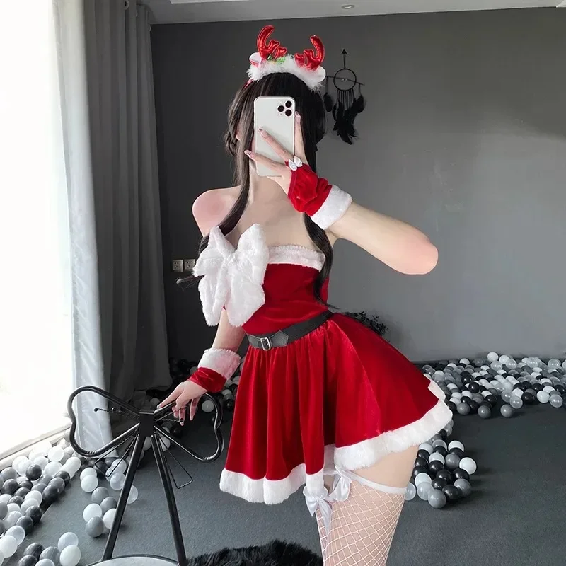 

Christmas Style Pure Desire Fashion High Sense Stage Women's Uniform Cos Party Spicy Girl Dress Christmas