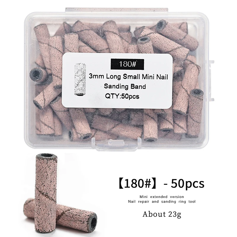 3mm super lange kleine Schleif band Schleif köpfe Mini Sandring für Maniküre entfernen abgestorbene Haut Nagel haut Polier nägel Zubehör – Detail 9