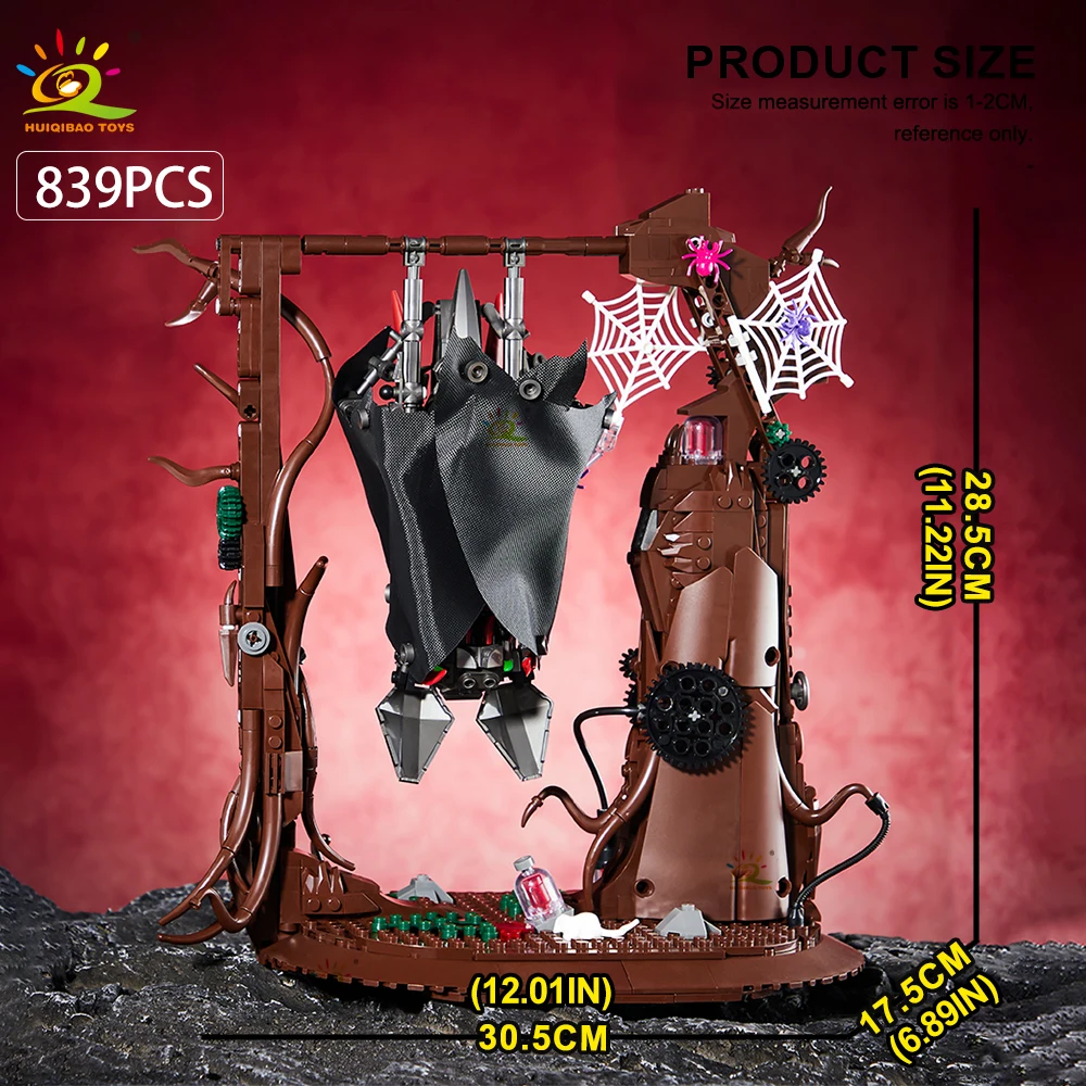 HUIQIBAO 839PCS MOC Biomimetische Bat Model Bouwstenen Halloween Woondecoratie Stad Dier Bricks Set Speelgoed voor Kinderen Gift