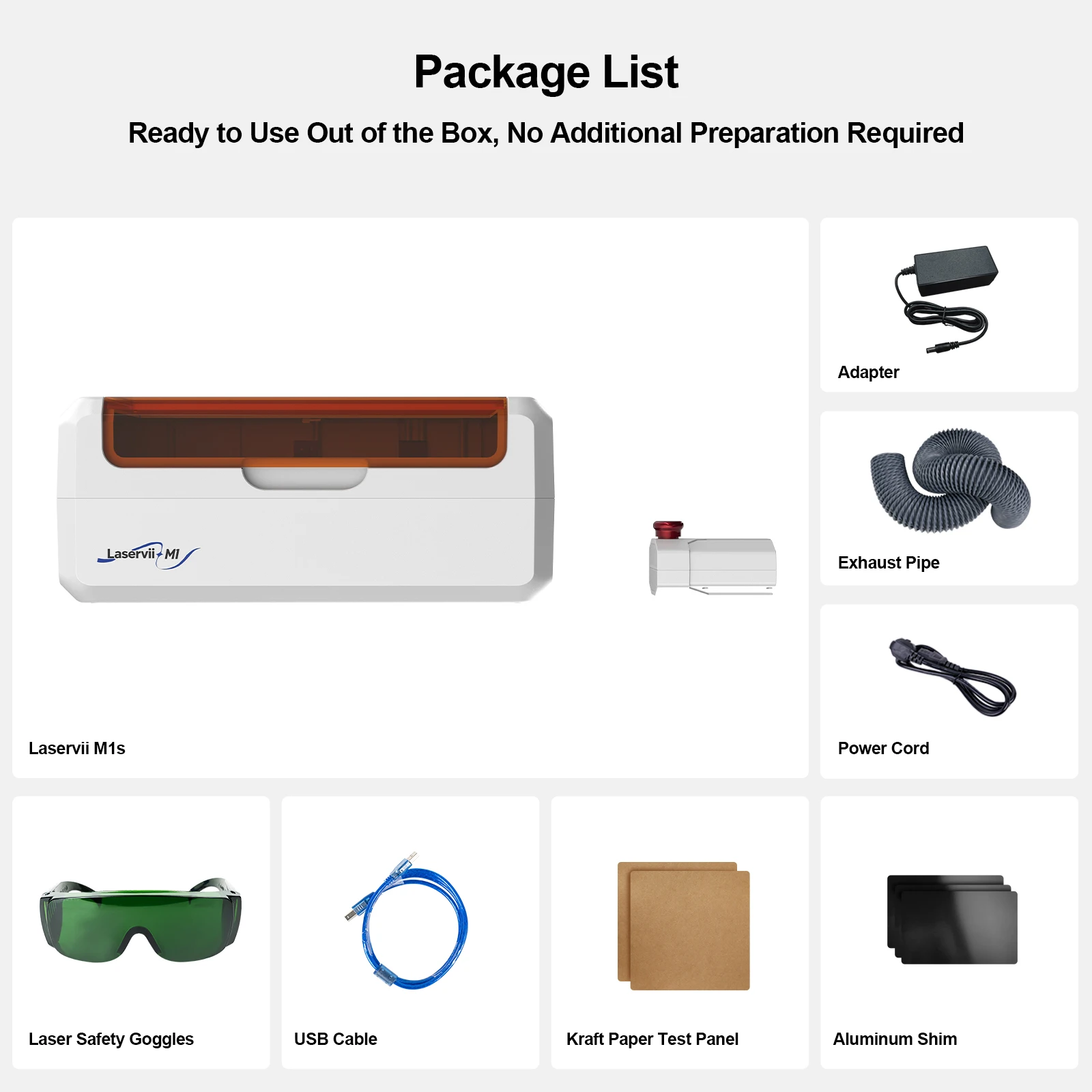 

Laservii M1s Laser Engraving Machine 12W/24W/IR-2W, WiFi/USB Supported High Precision DIY Engraver Kit for Wood Plastic Bamboo