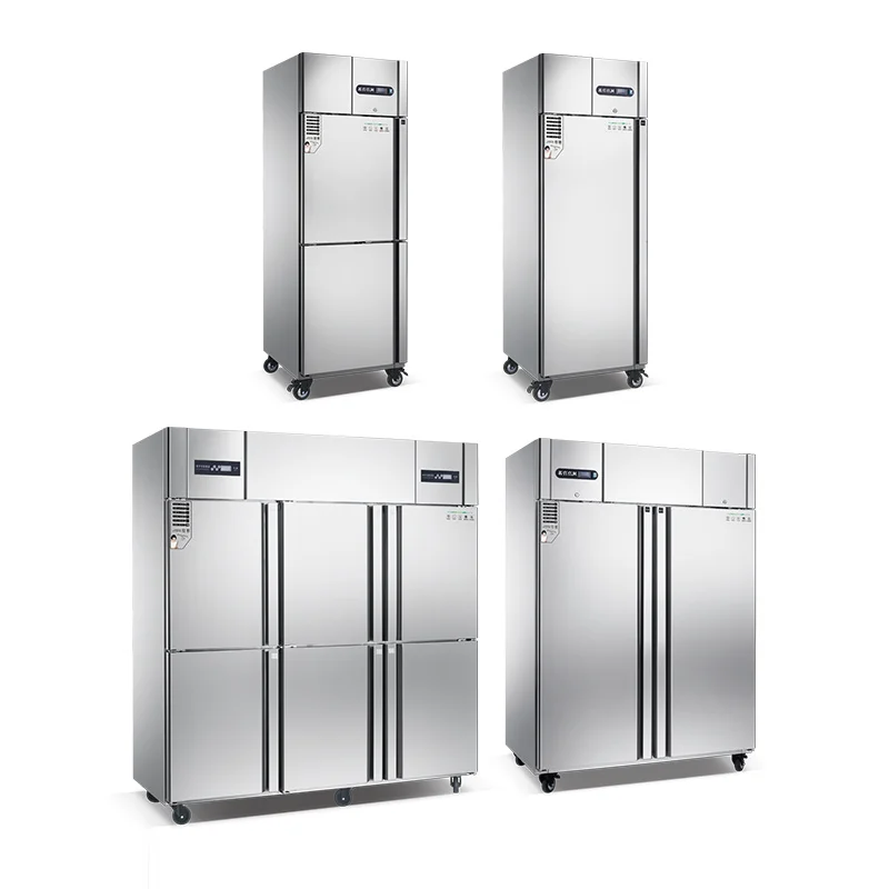 مصنع بيع سعة كبيرة تبريد الهواء ثلاجة باردة قابل للتعديل درجة حرارة واحدة تستقيم الفريزر ثلاجة باب مزدوج فندق