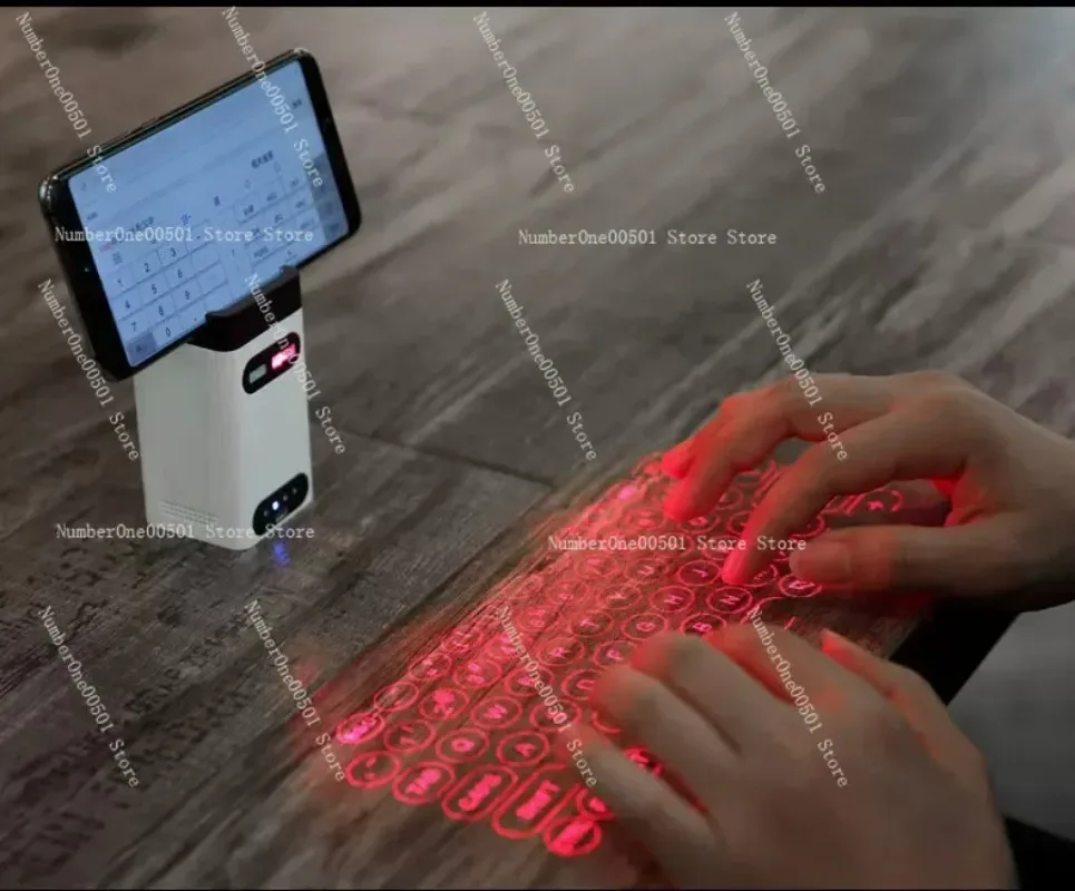 Virtual Holographic Keyboard & Mouse, Wireless Bluetooth 3D Silent Device for Computers & Phones
