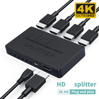 HDMI-compatible Splitter HD 4K 2K Video Switcher Adapter 1 Input 4 Output Hub for Xbox PS4 DVD HDTV PC Laptop TV