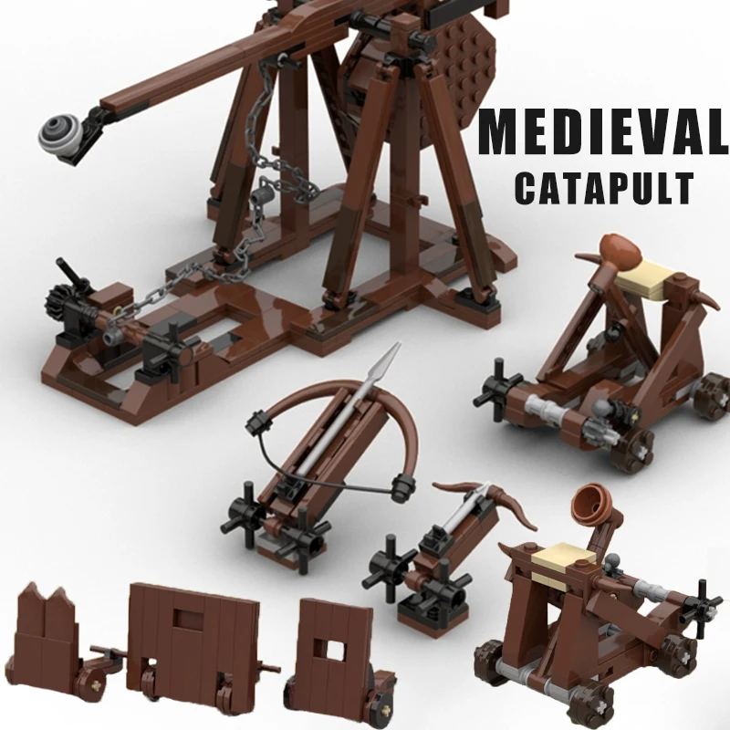 

Medieval Military Castle Accessories Building Blocks Street View Rome Fortress Stone Catapult Car Weapon Bricks Toys Boys Gifts