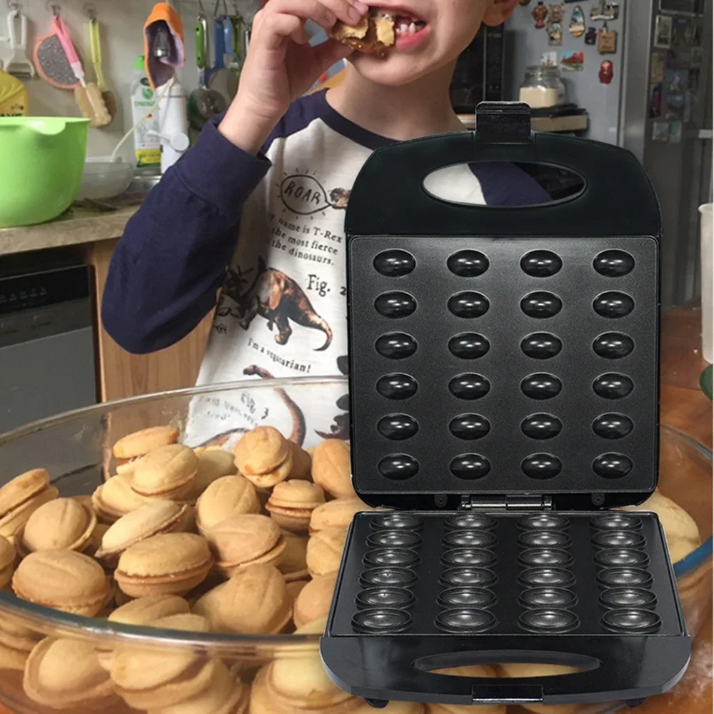 Электрическая машина для изготовления орехов, двусторонняя сковорода с подогревом, антипригарное покрытие, подходит для семейных мероприятий или вечеринок на завтрак