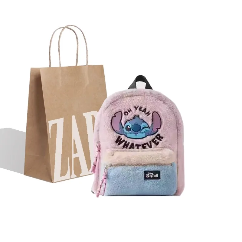 

Disney New Cartoon Stitch Plush Children's School Bag Kindergarten Cute Fashion Color Blocking Backpack Mini Backpack