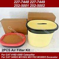 Filtro de Aire para Caterpillar CAT 416D 2277448 2277449 227-7448 227-7449 252-5001 252-5002 2525001 2525002 P608766 P785965 2934053