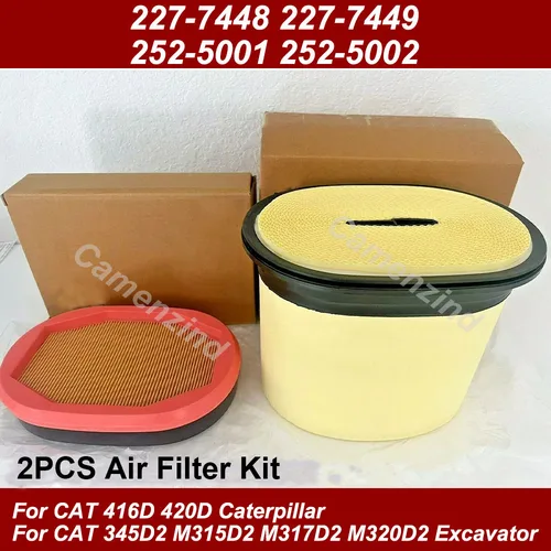 Imagen 1 del producto Filtro de Aire para Caterpillar CAT 416D 2277448 2277449 227-7448 227-7449 252-5001 252-5002 2525001 2525002 P608766 P785965 2934053