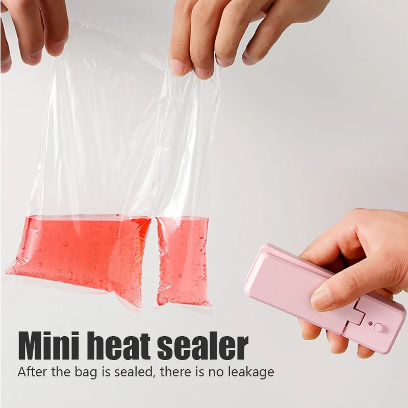 2 IN 1 USB Chargable Mini Bag Sealer Heat Sealers With Cutter Knife Rechargeable Portable Sealer For Plastic Bag Food Storage