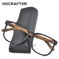HDCRAFTER Women Men Vintage Retro Wood Glasses Frame Oversized Optical Eyaglasses Frames for Prescription Lens Spectacles