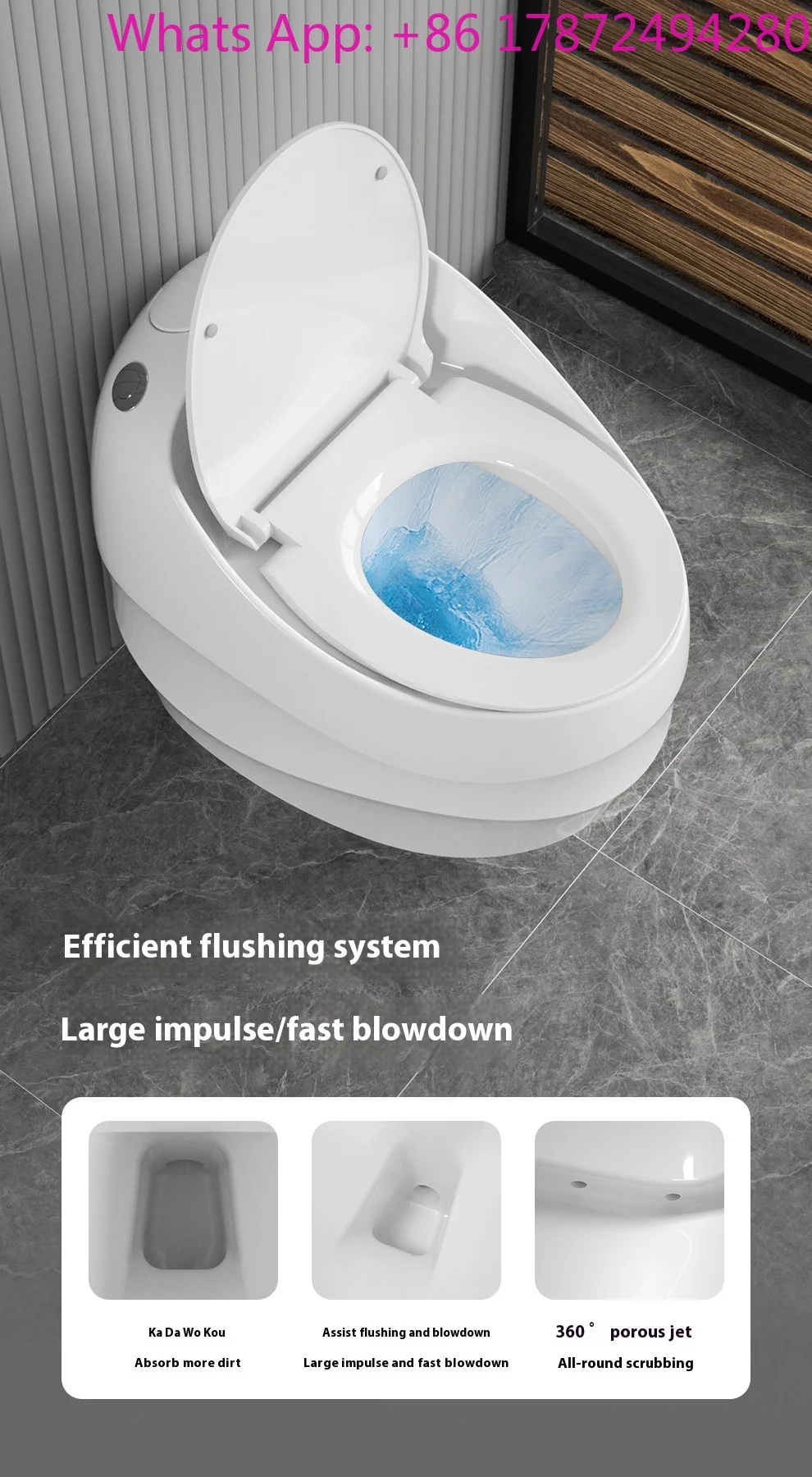 Creative Color  Embossed Toilet New Household Big Tube Strong Suction Apartment Hotel Villa Bathroom