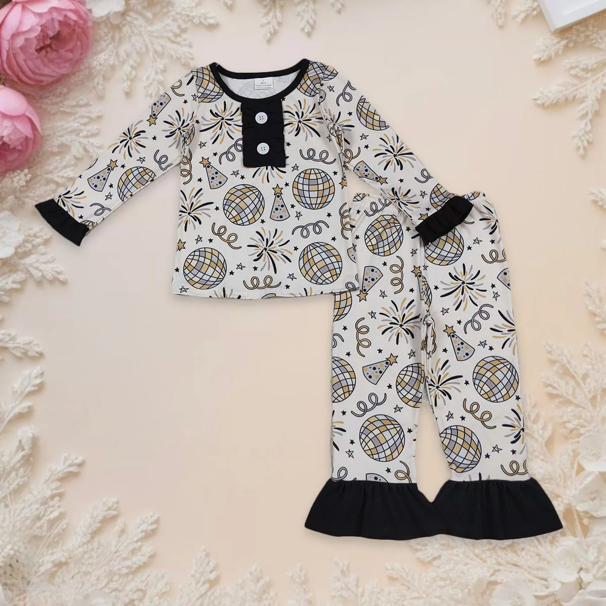 Vendita Calda Pigiama Per Bambina Pigiama Set Indumenti Da Notte Per Bambini Manica Lunga Bottoni Top Pantaloni Vestiti Bambino Abbigliamento Per La Casa Per Bambini