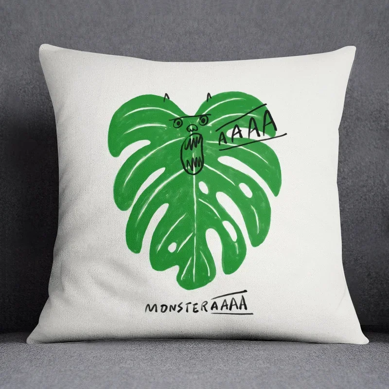 Green Leaf Series Pillow Gifts Home Office Furnishings  Bedroom Sofa Car Cushion Cover case 45x45cm