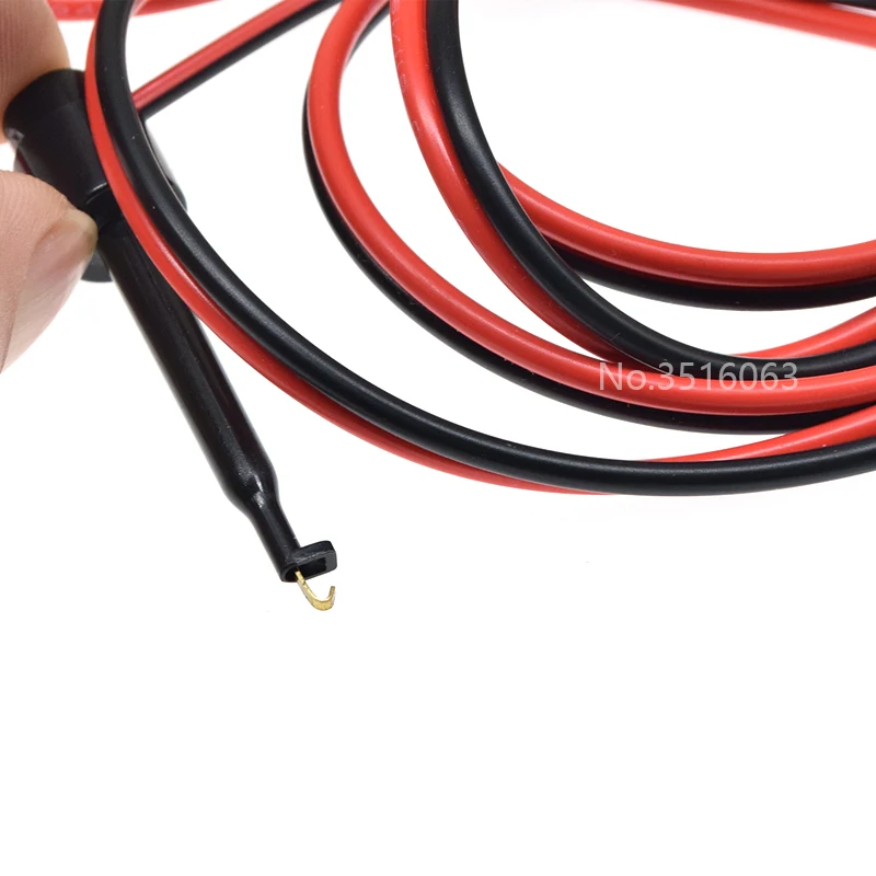 1 Paar 1 m 4 mm Bananenstecker zum Haken, Clip-Adapter, Elektrokabel, vergoldet, für Multimeter-Messleitungen, Draht, rot, schwarz