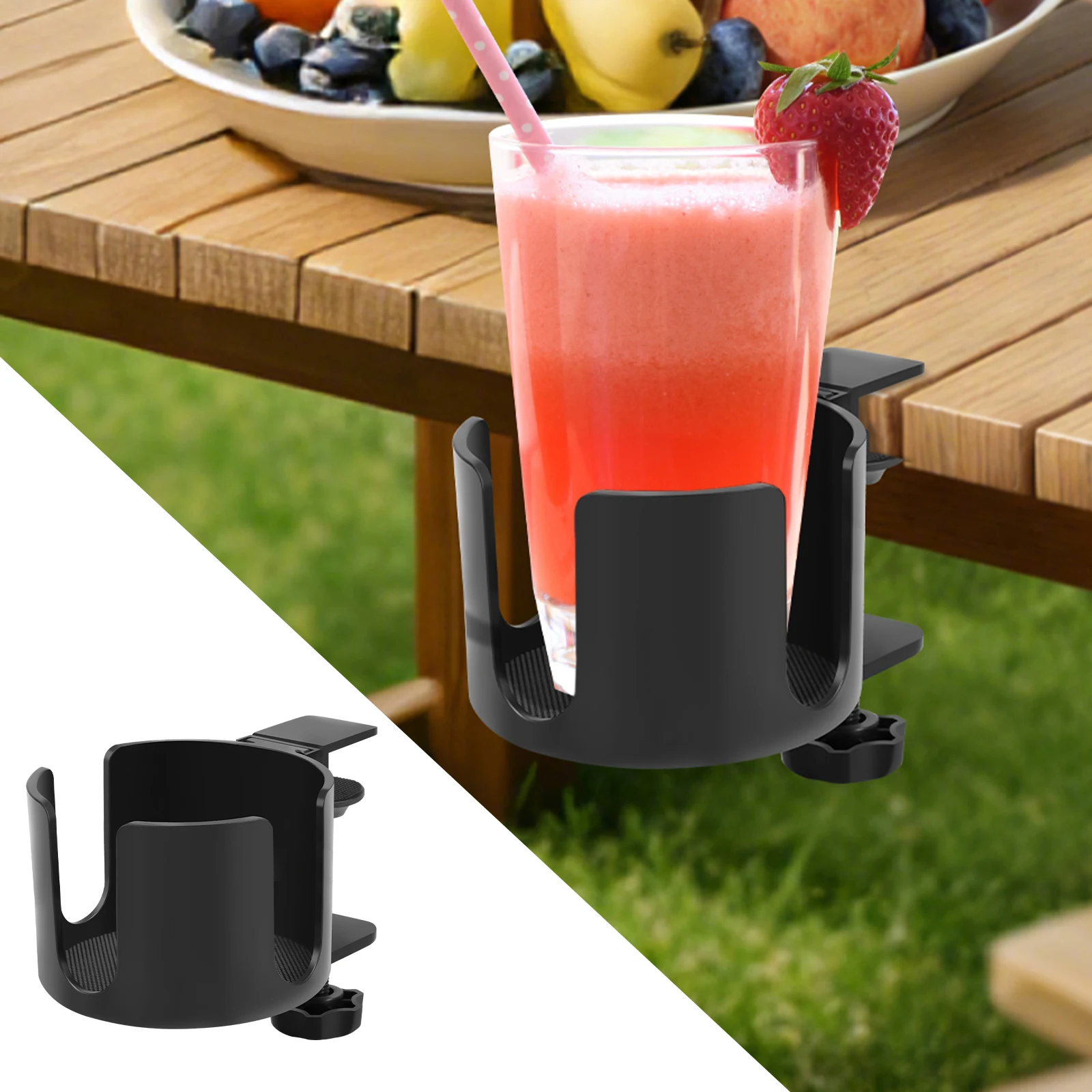 Desk Cup Holder Aluminum Alloy Adjustable Table Mug Clamp Anti Fall Design for Desk Table Edge Coffee Mugs Water Bottles