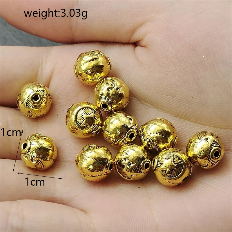 Perforated Hollow Lotus Moon Star Charm Spacer Beads Men And Women Make Jewelry Bracelets Necklaces Supplies Wholesale Material