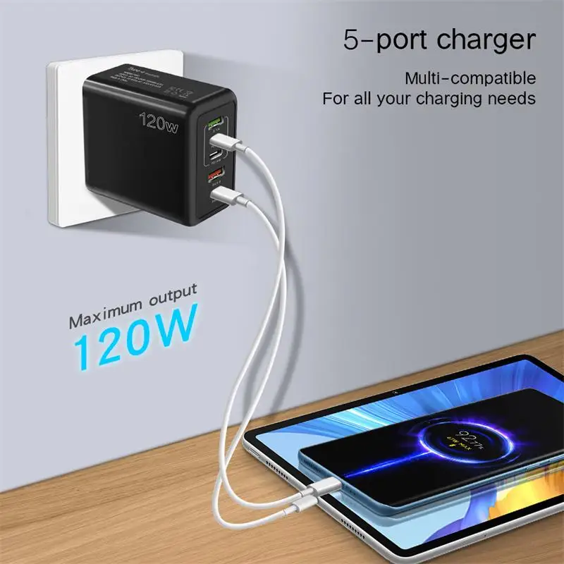 120W Phone Charging Head Mobile European Standard American Standard British Suitable For iPhone13 14 15 Huawei Xiaomi Charging