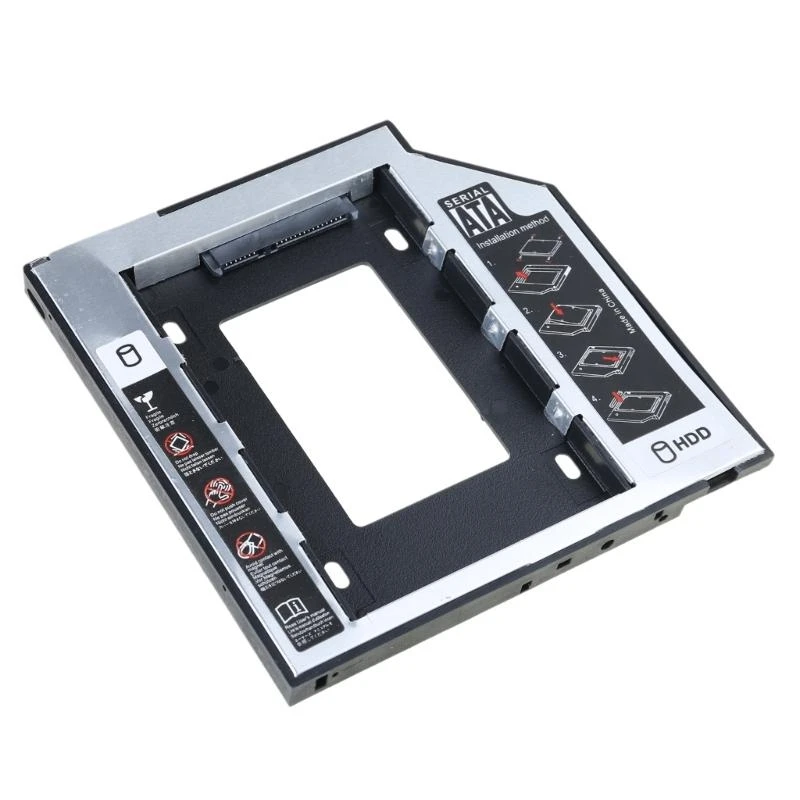 SSD HDDS Caddys 12,7 mm Aluminio 2 ° disco rigido Adattatore Caddys Case per laptop