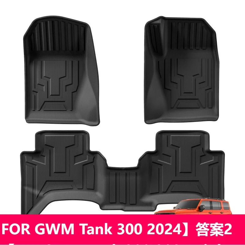 

For GWM Tank 300 2024 Right Hand Drive Floor Mats TPE 3D All Weather Black Car Mat Set
